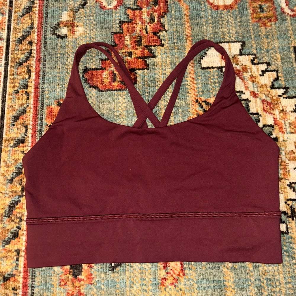 Lululemon Energy Longline Bra - Red Merlot
